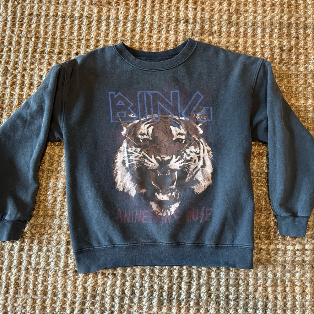 ANINE BING TIGER BLACK SWEATSHIRT